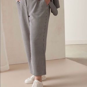 Addition Elle Houndstooth Wide-Leg Cropped Pant